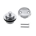 Westbrass Twist & Close Tub Trim Set W/ Two-Hole Overflow Faceplate in Polished Chrome D94-2-26